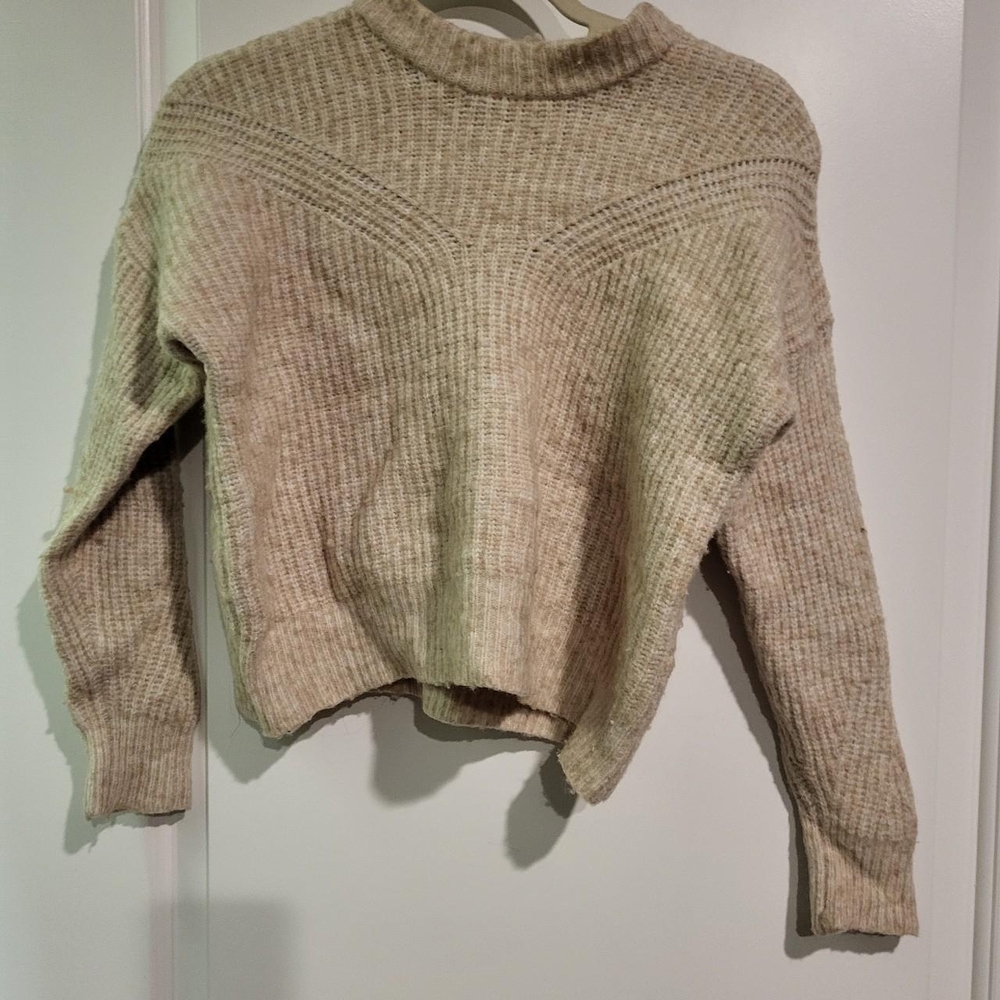 Madewell Textured Knit Beige Sweater